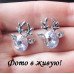 Ювелирные серьги Олени розовые
