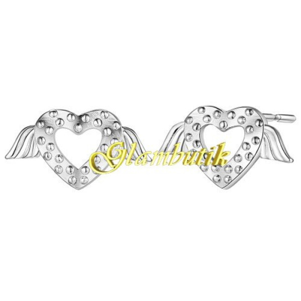Серьги Сердце на крыльях Tiffany-style