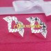 Серьги Сердце на крыльях Tiffany-style