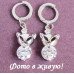 Серьги в серебре Лисички с цирконом