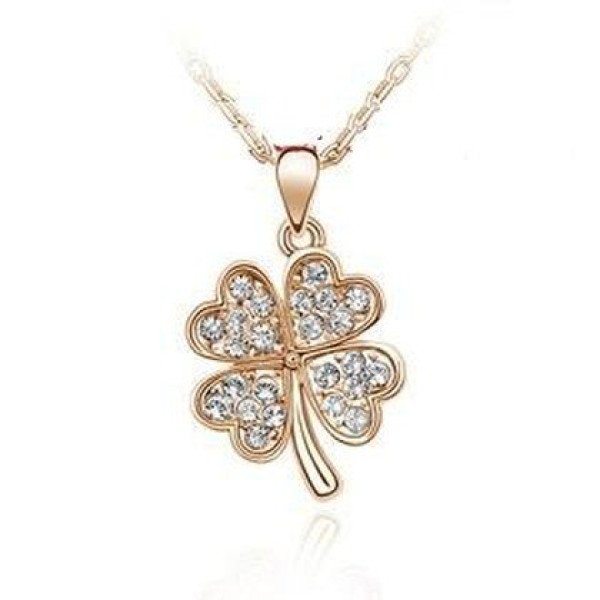 Подвеска SWAROVSKI Клевер мерцающий в золоте
