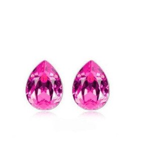 Ювелирные серьги Swarovski Капля любви розовая