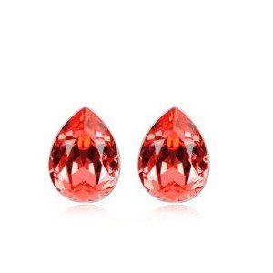 Ювелирные серьги Swarovski Капля любви красная