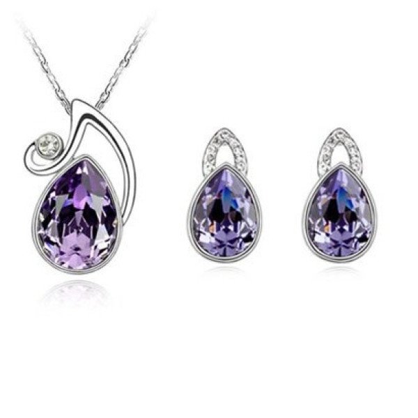 Комплект в стиле Swarovski Деби фиолет 