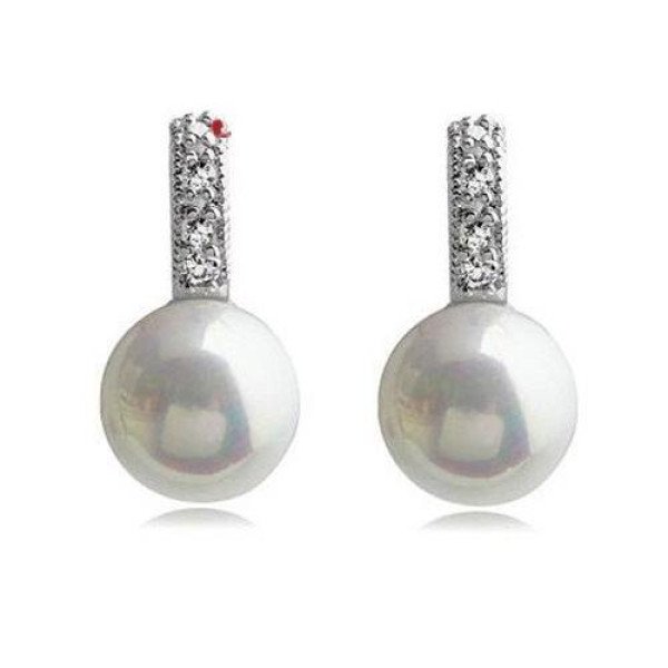 Серьги CHANEL Жемчужинки с линией платина