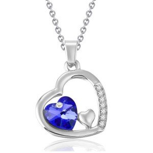 Подвеска SWAROVSKI Сердце в романтике синее