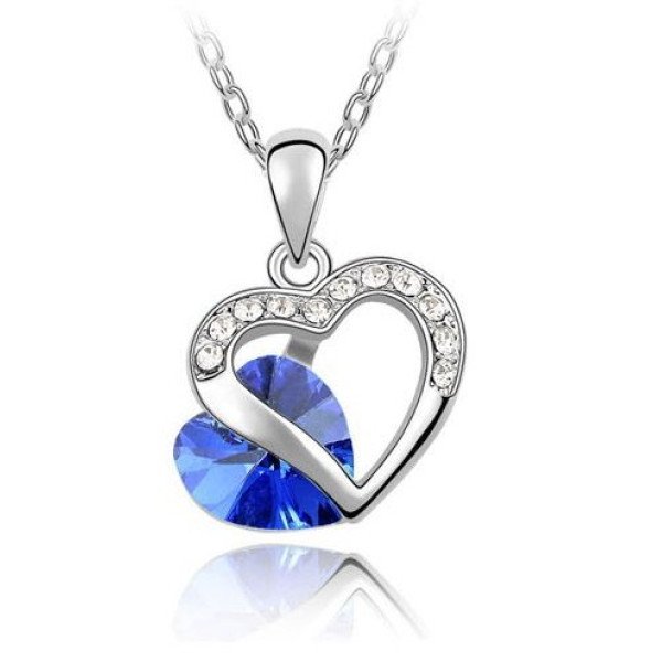 Подвеска SWAROVSKI Сердце в всплеске синее