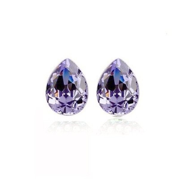 Ювелирные серьги Swarovski Капля любви сиреневая
