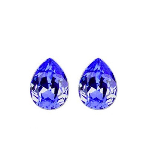 Ювелирные серьги Swarovski Капля любви синяя