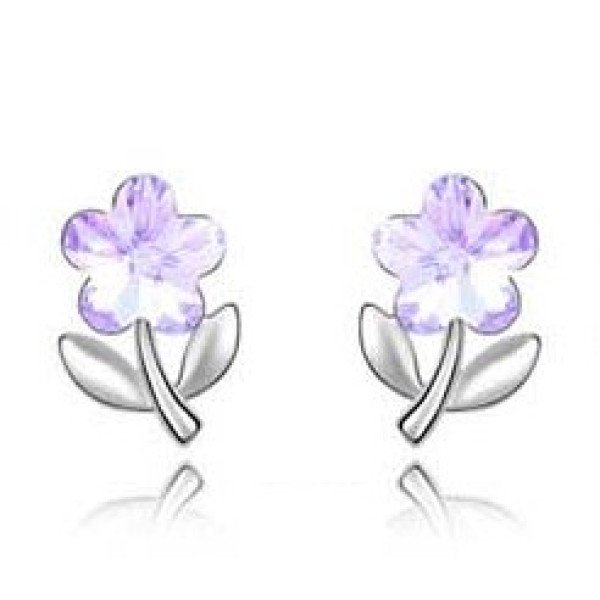 Ювелирные серьги Swarovski Цветочек