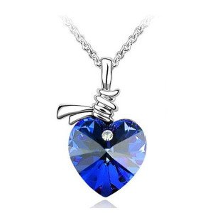 Подвеска SWAROVSKI Сердце с узелком sapfir