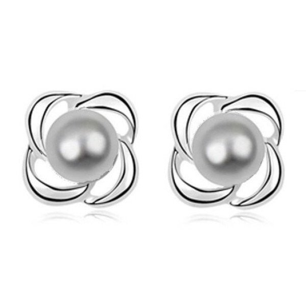 Серьги CHANEL Жемчужинки Невия дымка платина