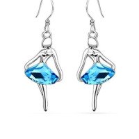 Серьги Балерина в голубой пачке Swarovski