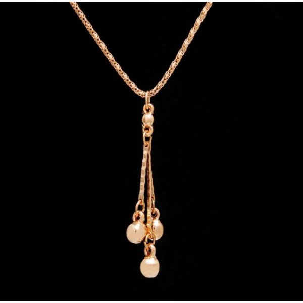 Изысканная подвеска на цепи Золотые шарики – Glambutik