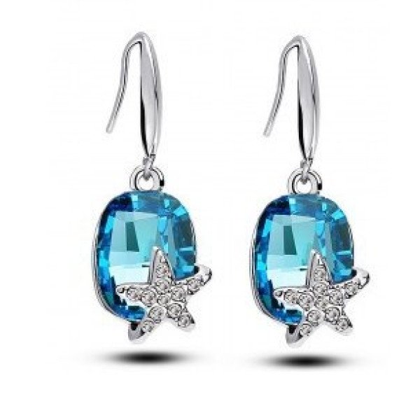 Ювелирные серьги Swarovski Кристалл со звездой
