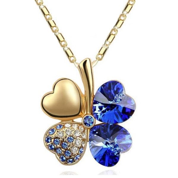 Подвеска SWAROVSKI Клевер синий