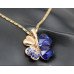 Подвеска SWAROVSKI Клевер синий