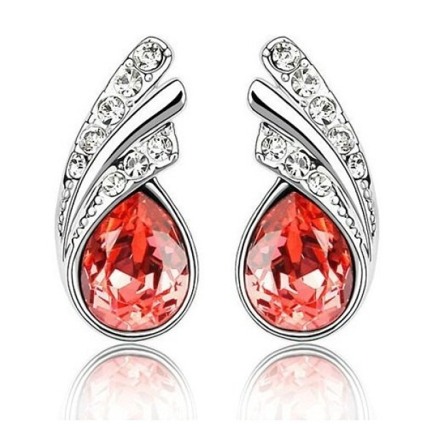 Ювелирные серьги Swarovski Женевьева красные