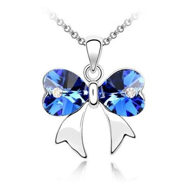 Подвеска SWAROVSKI Бант синий