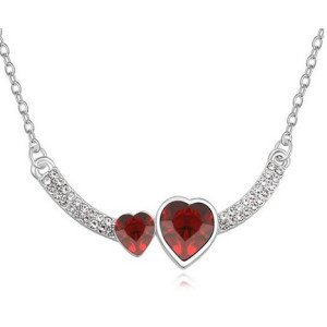 Подвеска SWAROVSKI Сердца влюбленных бордо
