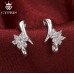 Серебрённые серьги Алмазные цветы