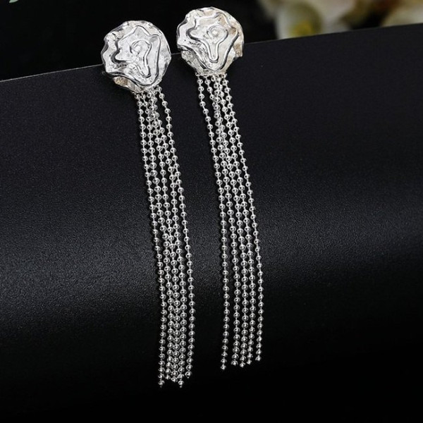 Сережки під Тіффані Трояндочки з нитками – Glambutik
