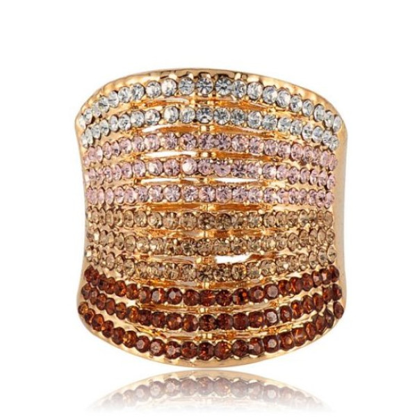 Ювелирное кольцо Champagne caramel Swarovski