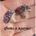 Серьги Swarovski Корзиночка с фиолетовым