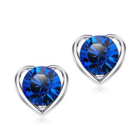 Серьги Swarovski Сердечко синие