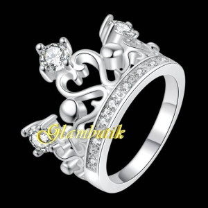 Кольцо в стиле Tiffany Корона с цирконом