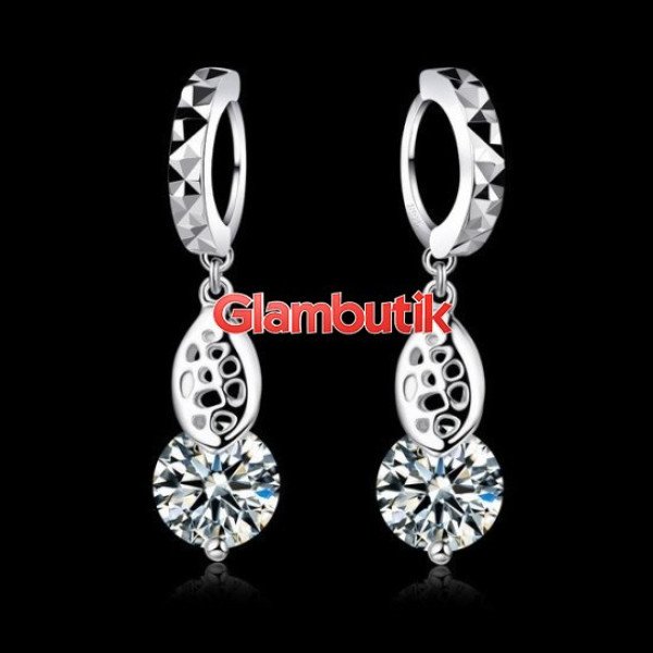 Серьги в серебре Ажур с цирконом