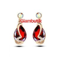 Серьги Swarovski-style Грёзы красные