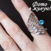 Кольцо SWAROVSKI-style Бабочка blue