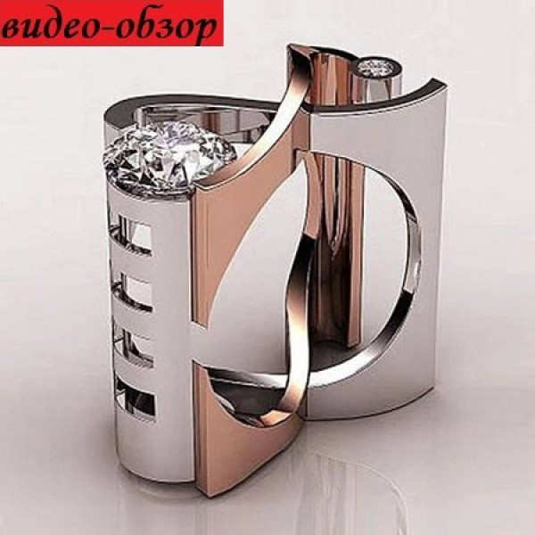 Эксклюзивное кольцо Квадрат сердца