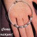 Посеребренный браслет скоба бусины – 4975