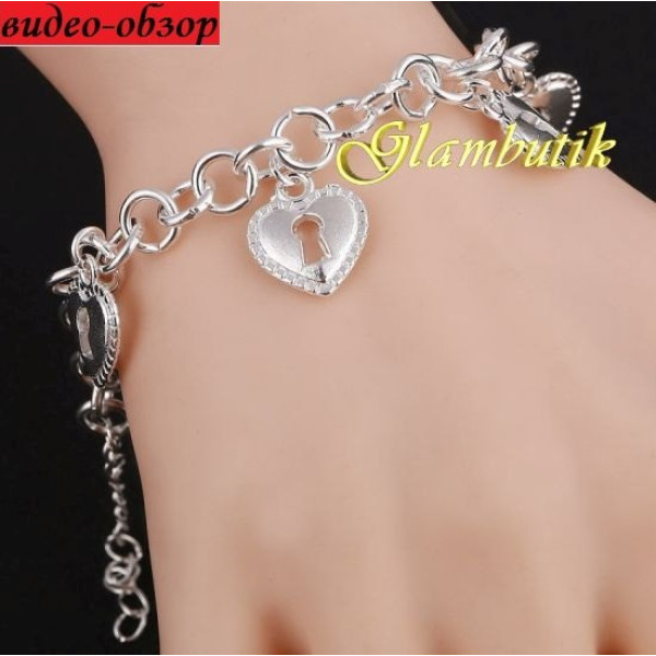Браслет Tiffany-style Сердечки-замочки