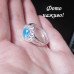 Посеребренное ажурное кольцо аквамариновым фианитом – 2289
