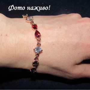 Позолочений браслет кольорові банти 