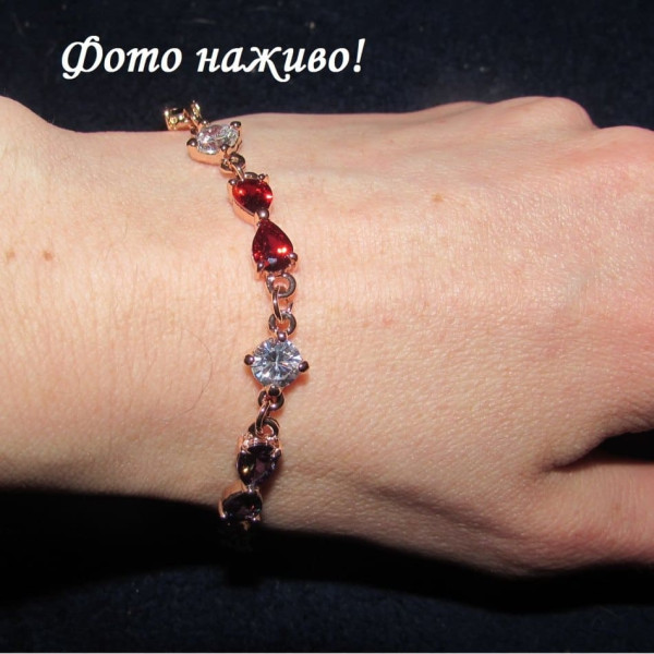 Позолоченный браслет цветные банты – 3782